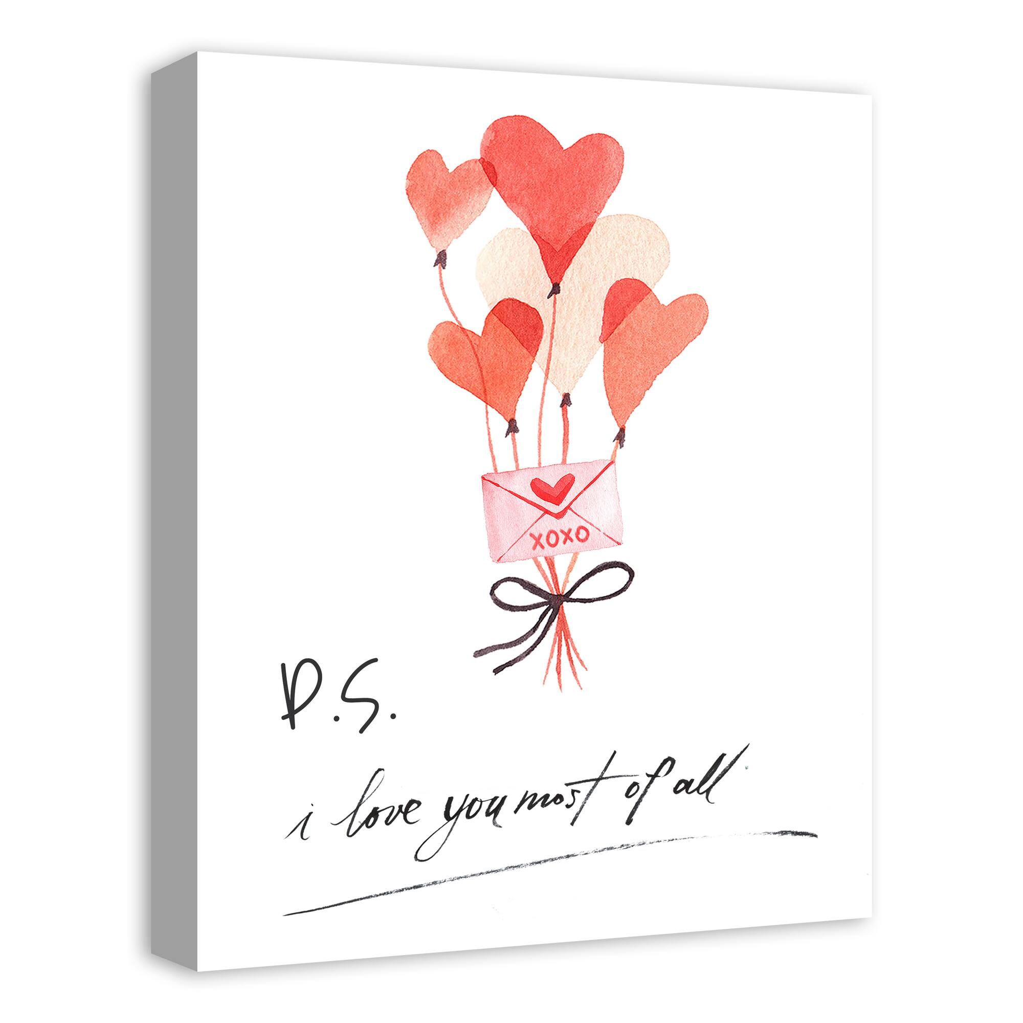 Valentines Balloons 16" x 20" Canvas Wall Art